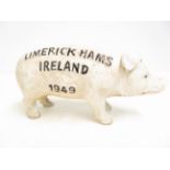 Cast iron butchers pig money box