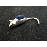 Silver mouse pin cushion