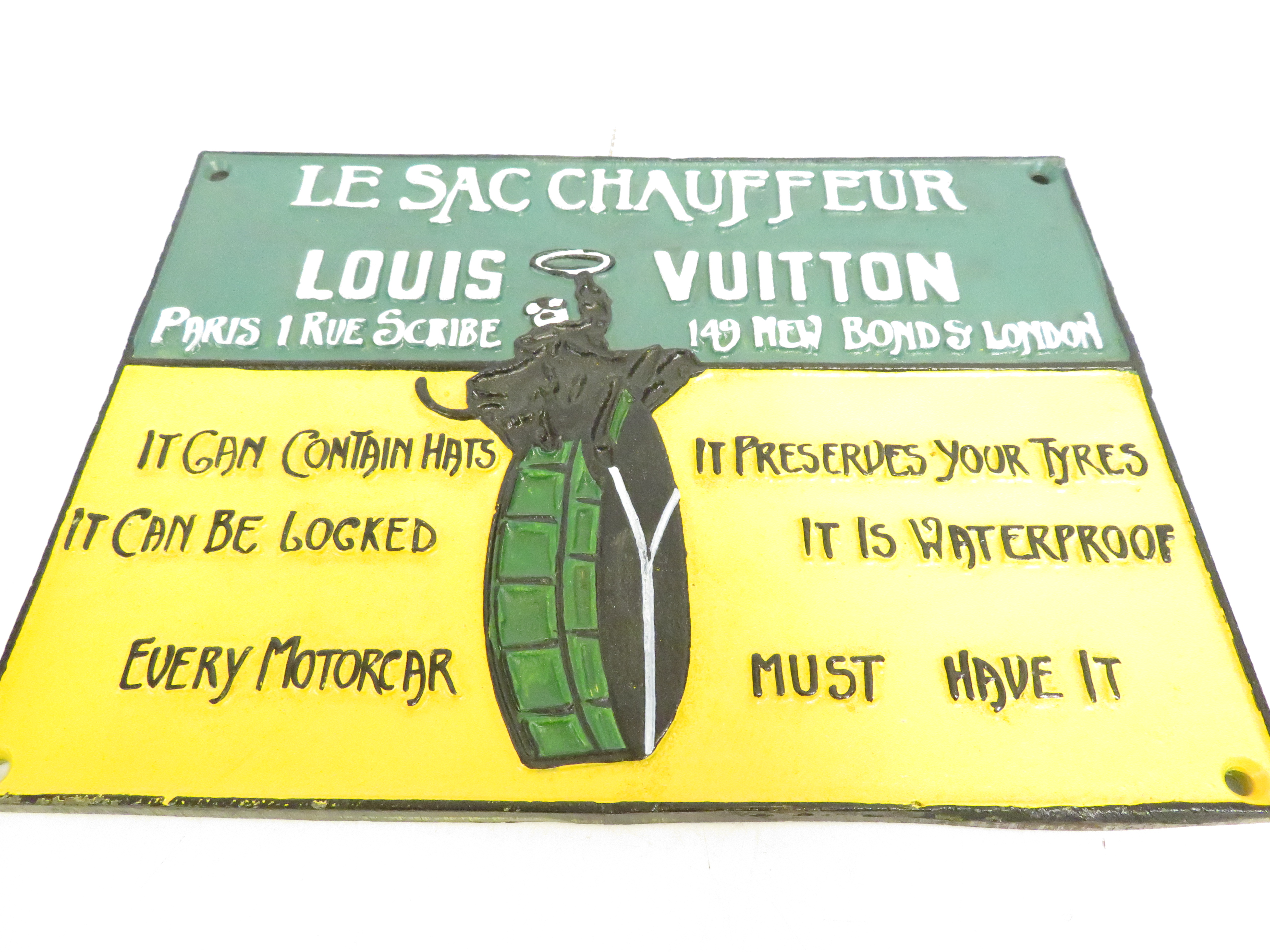 Louis Vuitton cast iron sign