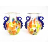 Pair of art glass vases Height 18 cm