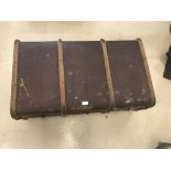 An old vintage baggage trunk