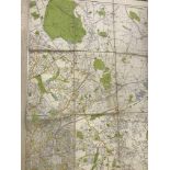 Two large linen maps of Birmingham