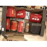 A box of old advertising tins to inc OXO etc