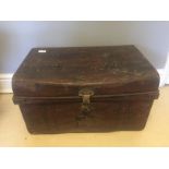 A large Victorian tin trunk