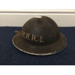 A WWII police helmet