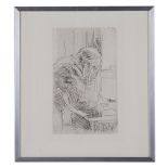 Pierre Bonnard (French, 1867-1947): Le Graveur, etching, circa 1930, impression size H 19.