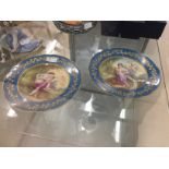 A pair of 19th century French cabinet plates of Neo-Classical scenes,