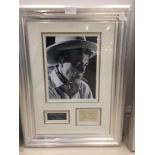 A rare framed & glazed signed photograph of Gary Cooper with COA