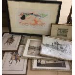 A quantity of pictures to inc female nude print & further hand signed examples