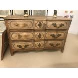A Louis XV French provincial pine commode,
