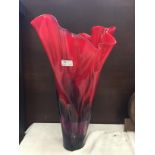 A Peter Layton studio glass vase 'Poppy' pattern: unsigned