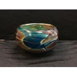 A signed Peter Layton studio glass bowl CONDITION REPORT: H10cm x Diameter 13cm very