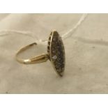 A 9ct vintage dress ring