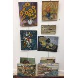A collection of original oils depicting still life,