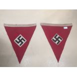A pair of German Swastika flags