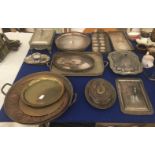 A box of silver-plate to inc trays,