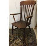 A 19th century beech Windsor chair