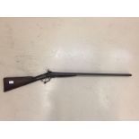 A 19th century double-barrelled pin fire 12g shotgun by Moore,
