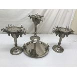 Three Kenneth Turner candle holders;