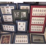 A quantity of pictures to include framed cigarette cards of military/naval interest etc