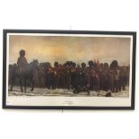'The Roll Call', a colour print of military interest after Lady Elizabeth Butler,