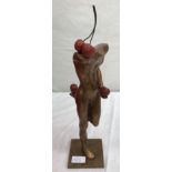 Jean Louis Landraud bronze of a headless man with cherries: 'The Juggler',