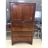 A 19th century mahogany linen press