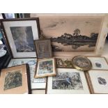 A quantity of pictures to inc a hand-signed print by Benjamin Williams Leader, prints after Durer,