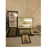 A quantity of framed military prints