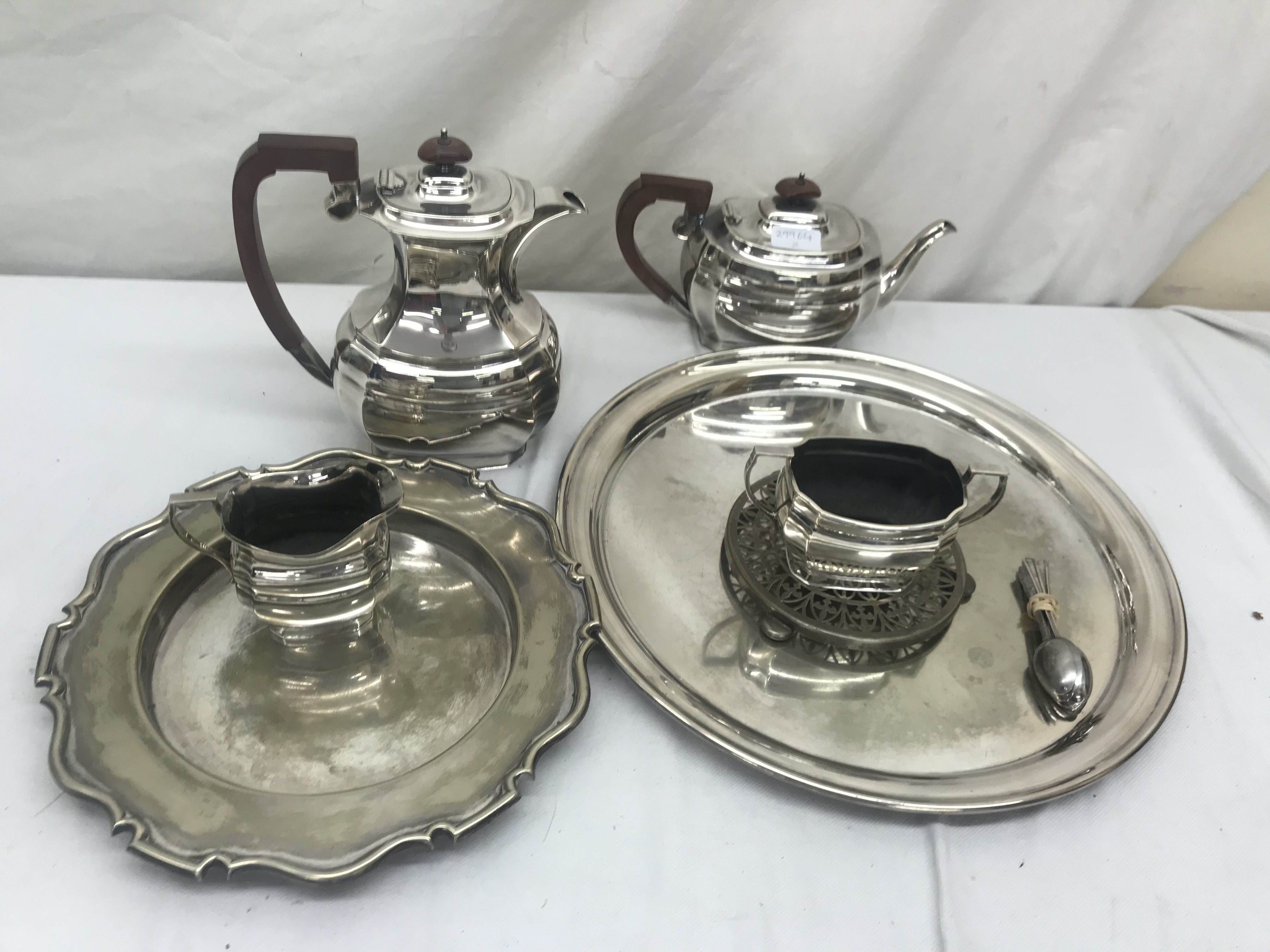 A four-piece EPNS tea/coffee set;