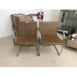 A pair of chrome & leather Knoll Studio Brno chairs CONDITION REPORT: In good clean