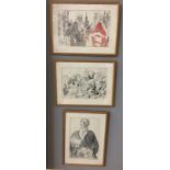 A set of three Feliks Topolski prints of legal interest, each approx.