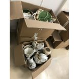 Three boxes of mixed ceramics