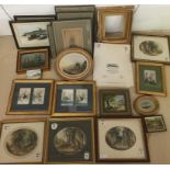 A quantity of small pictures to inc original oils, hand signed etchings,