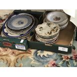 A quantity of meat plates and plates to inc hand-painted,