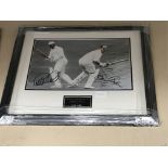 A framed & glazed signed photograph of Graham Gooch & Brian Close with COA