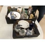 A quantity of 19th/20th century ceramics and glass to inc fairings, a clock,