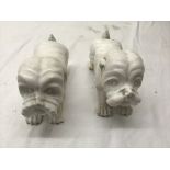 A pair of marble Dogs of Fo