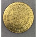 An 1803 Gold 8 Ecudo Bolivia Mint