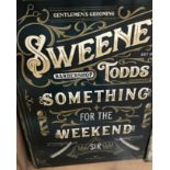 A Sweeney Todd tin sign