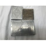 Three cigarette cases to inc a HM silver example