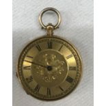 A gold ladies pocket watch (A/F)