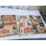 Three original US boxing posters: Al Jones vs Chip Johnson,