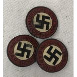Three NSDP RZM marked Party badges