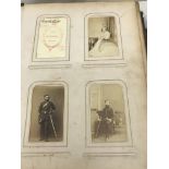 A Victorian photograph album with military photos