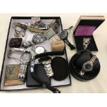 A quantity of dress watches to inc Armani; together with dress jewellery: silver necklaces,