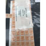 50 x 10p definitives on sheet form on phosphor paper,