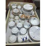 A quantity of ceramics to inc a tea set with swallow decoration;