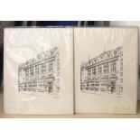 Two Limited Edition prints of Plantation House by Stephen Wiltshire, autistic artist,