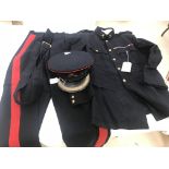 A period Blues/Patrols suit: 6 7/8ths King's Crown buttons and badges by Moss Bros,